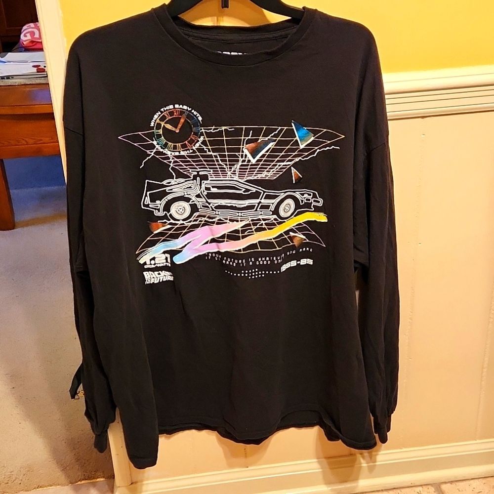 Back to the Future Women's Black Longsleeve Shirt Size 2XL